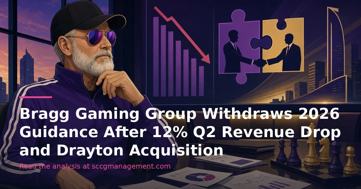 Bragg Gaming Group Withdraws 2026 Guidance After 12% Q2 Revenue Drop and Drayton Acquisition