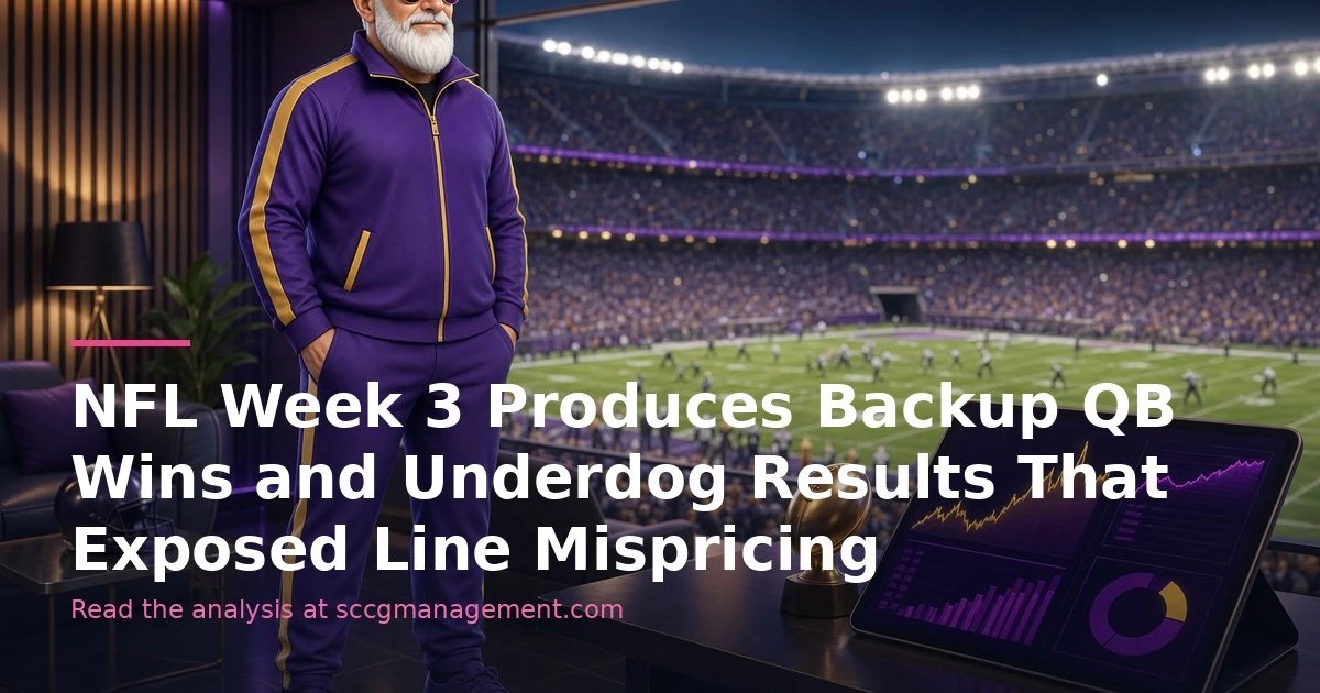While Line Horizontal NFL Week 3 Produces Backup QB Wins and Underdog Results That Exposed ...