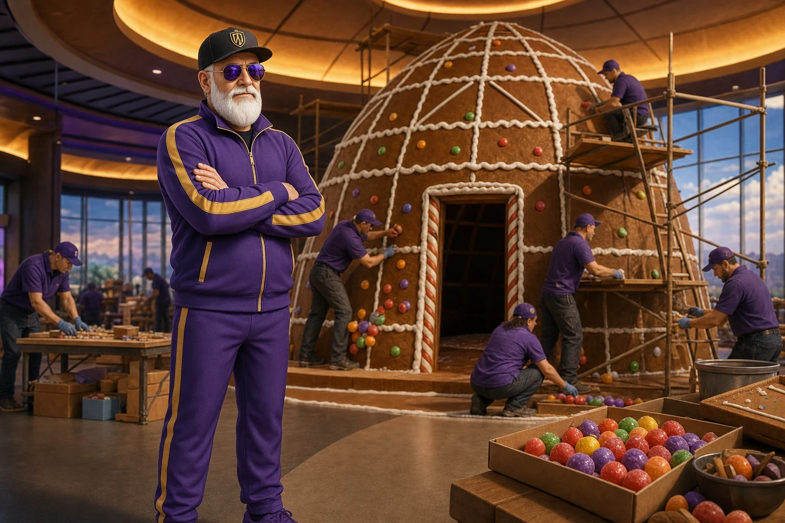 Twin Arrows Navajo Casino Resort Constructs Giant Gingerbread Hogan for Record Attempt