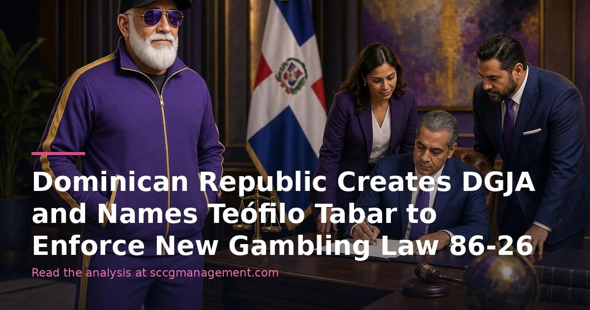Dominican Republic Establishes DGJA and Appoints Teófilo Tabar to Enforce Gambling Law 86-26 Dominican Republic Establishes DGJA and Appoints Teófilo Tabar to Enforce Gambling Law 86-26