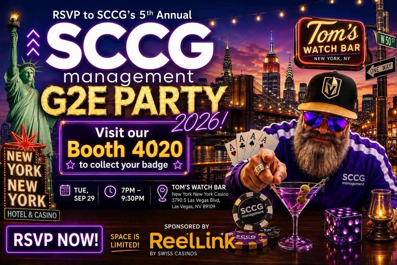 RSVP to SCCG’s 5th Annual G2E 2026 Party at Tom’s Watch Bar
