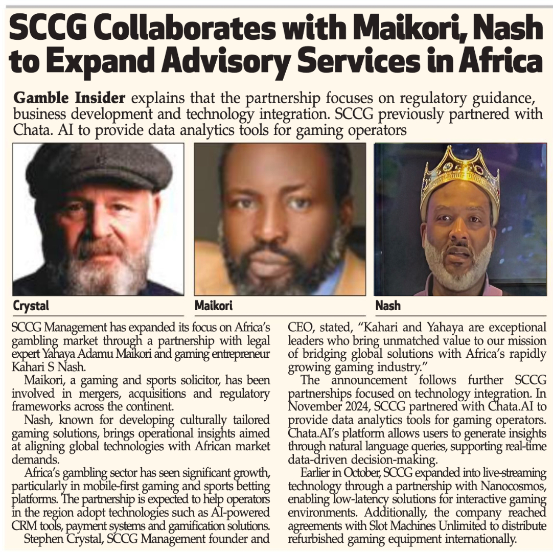 SCCG Collaborates with Maikori, Nash to Expand Advisory Services in Africa