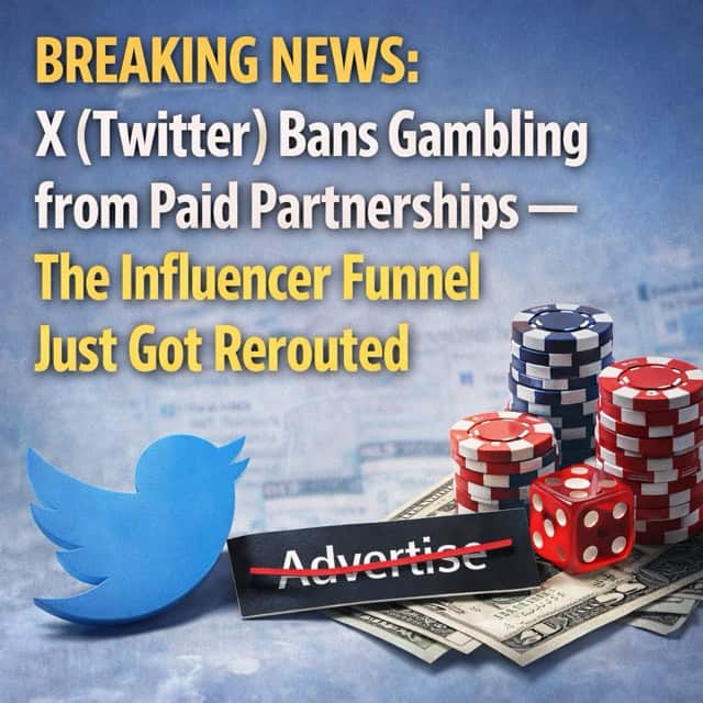X (Twitter) Bans Gambling from Paid Partnerships