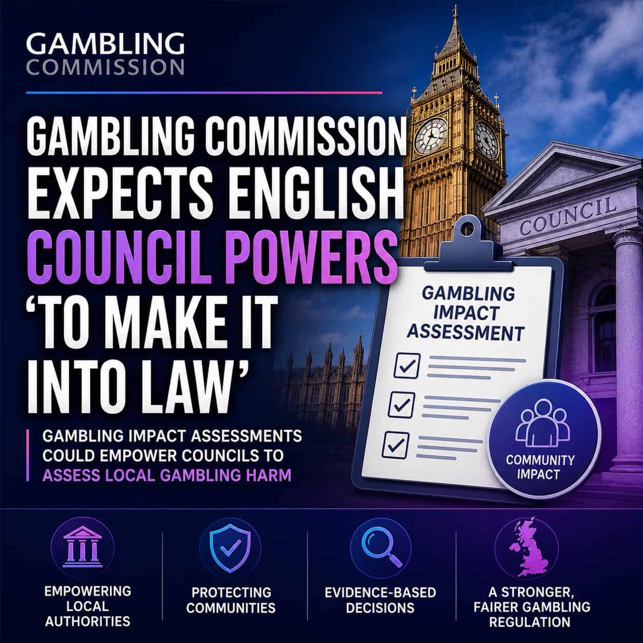Gambling Commission expects English council powers ‘to make it into law