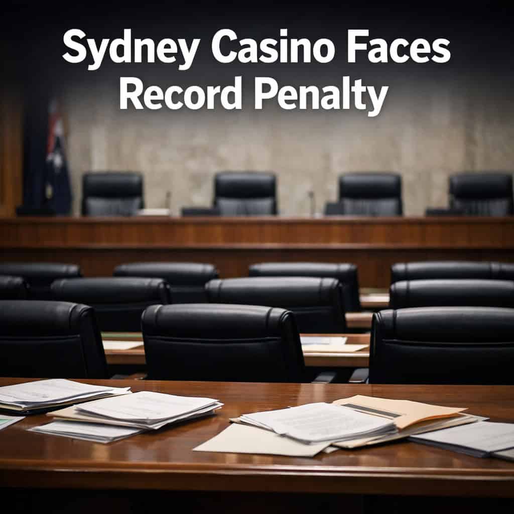 Empty regulatory hearing chamber with long wooden table, scattered documents, and empty leather chairs under cool daylight.
