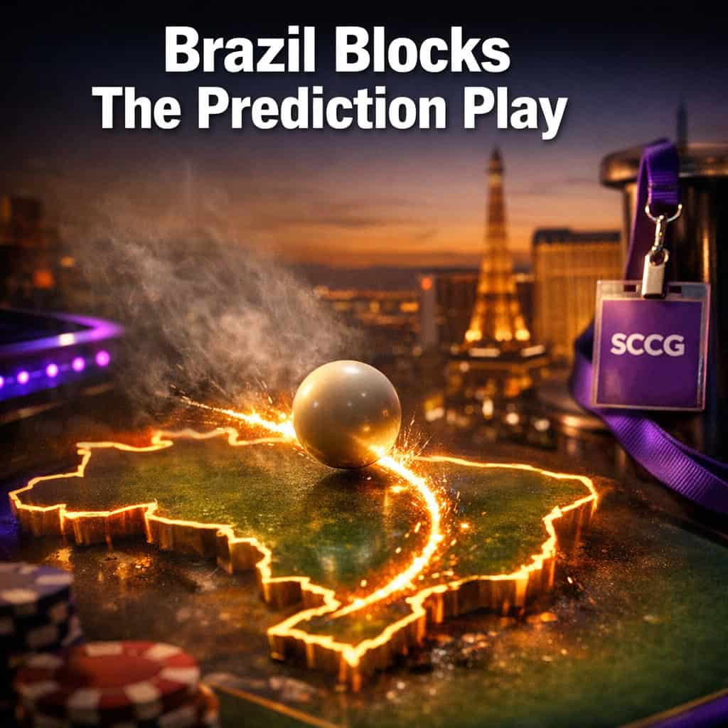 A roulette ball spins across a glowing map of Brazil, tracing forbidden prediction routes under dramatic lighting.