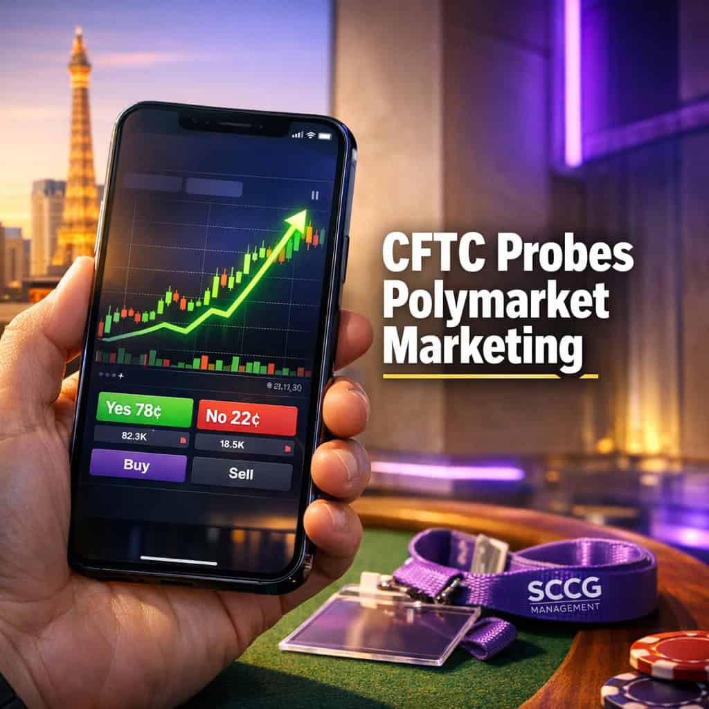 Smartphone screen showing a prediction-market trading app with an upward line on the chart.