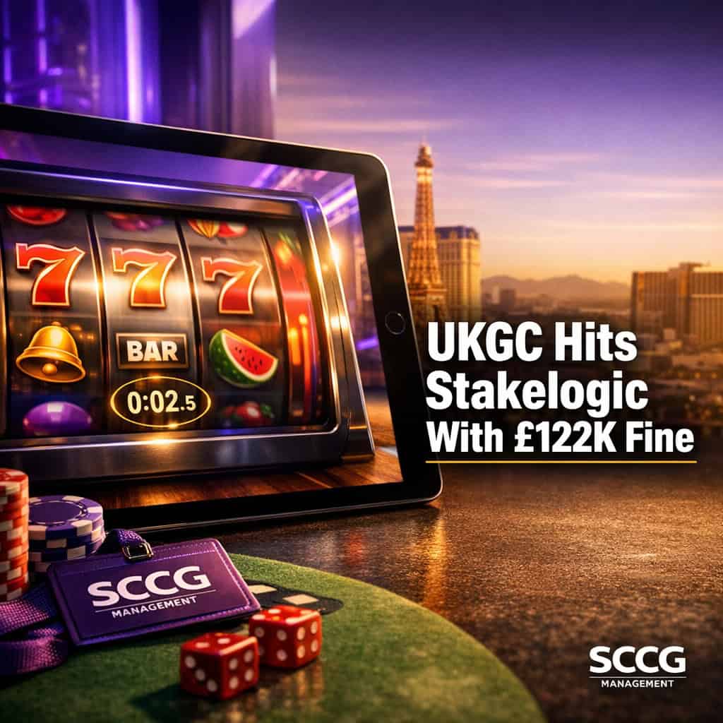 Tablet screen shows an online slot reel mid-spin with a 2.5-second timer indicator under bright daylight.