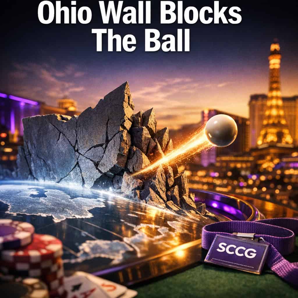A roulette ball streaks across a glowing world map as state borders fracture and lift like barriers.