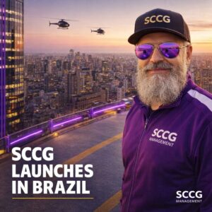 Stephen Crystal over the Sao Paulo skyline: SCCG launches in Brazil