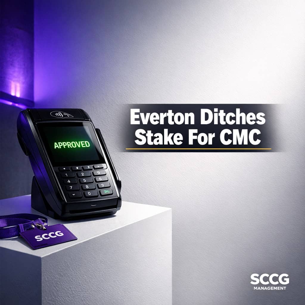 A payment terminal on a lit pedestal displays an approved transaction message against a clean bright background.
