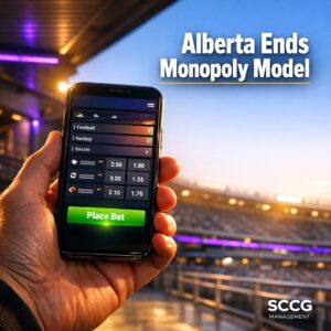 Smartphone displaying a live betting app interface with active odds against a sunlit stadium concourse.