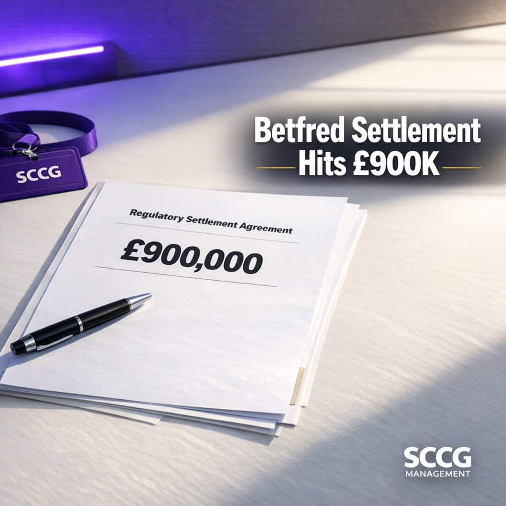 Regulatory settlement document displaying the £900,000 penalty amount in bright, clean daylight.