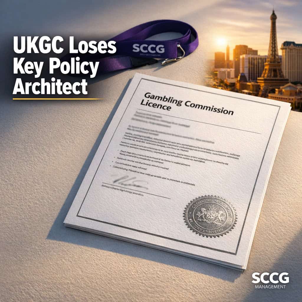 UK Gambling Commission licence certificate resting on a neutral surface under bright daylight.