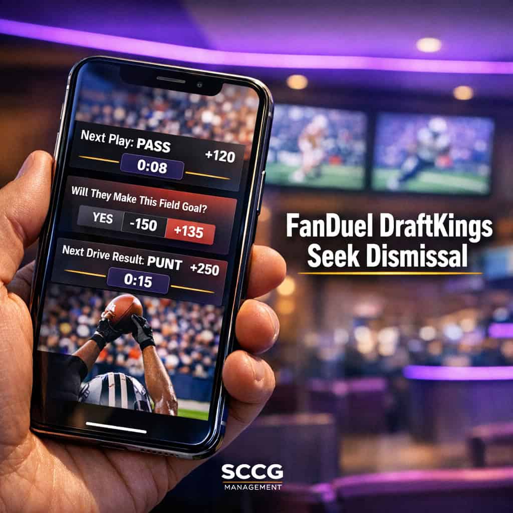 Smartphone displaying a live NFL microbetting app with rapid in-game wager options.