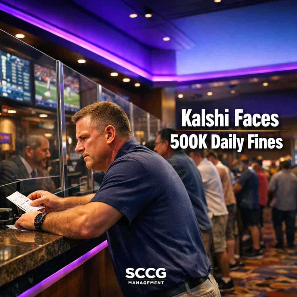 Michigan Judge Extends Kalshi Sports Contracts Ban With August 12 Geofencing Deadline 1 Smartphone displaying the Kalshi prediction market app with surging trading volume in front of a sunlit Michigan courthouse.