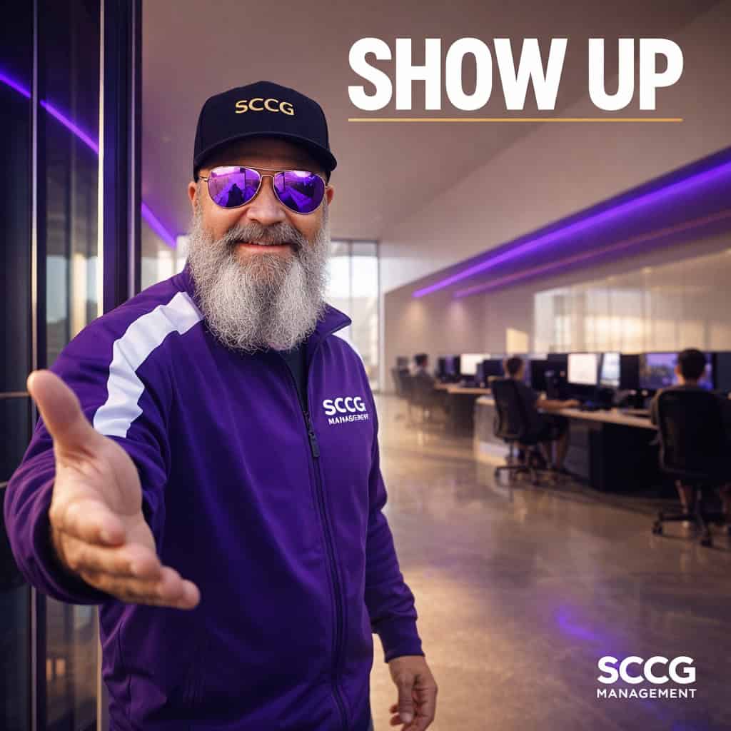 Stephen Crystal welcoming the next generation into a modern gaming operations training floor: Show Up, SCCG Management
