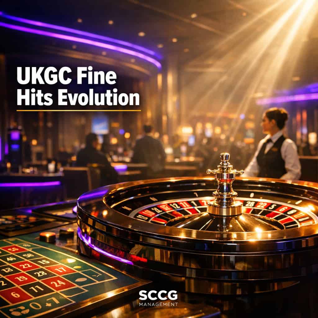 Bright live casino roulette wheel and dealer station on a busy premium gaming floor under strong directional light.