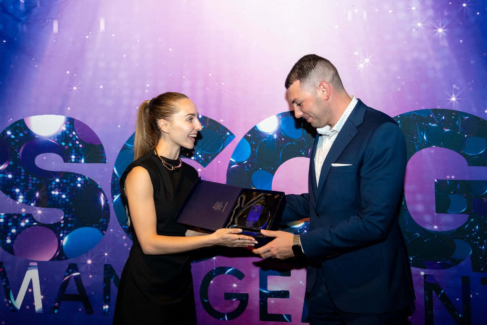 SCCG News 20 in Their 20s Class of 2026 honorees at the SCCG G2E Party 2026